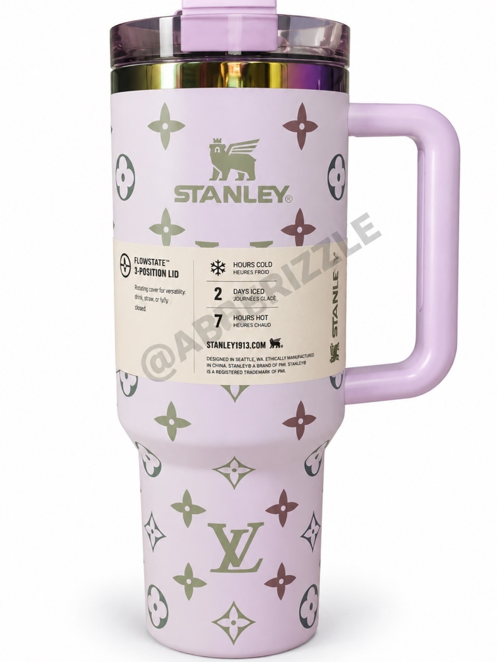 Stanley Purple Multicolor Gold Quencher Tumbler with Handle NEW